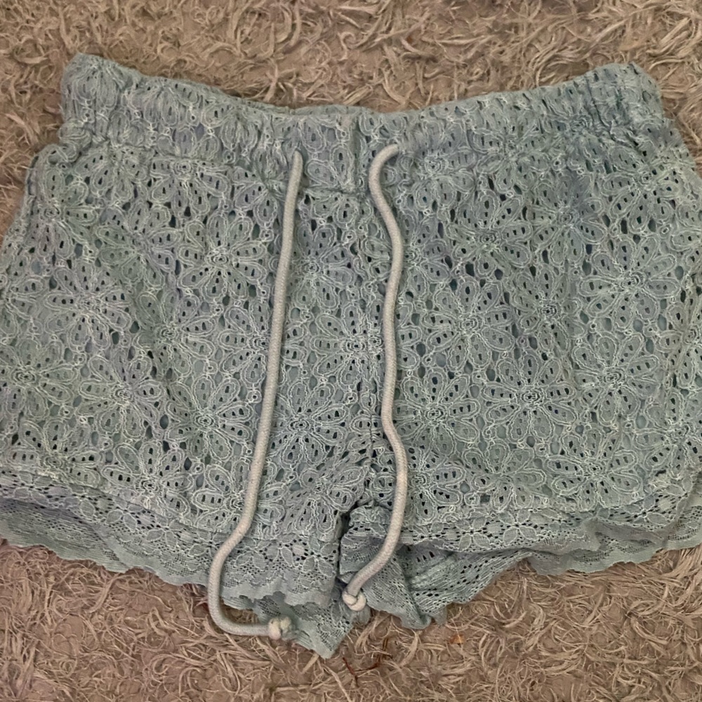 Brandy Light Blue Flare Shorts
